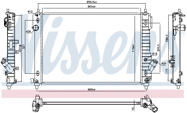 NISSENS 61687 Radiatore, Raffreddamento motore-Radiatore, Raffreddamento motore-Ricambi Euro