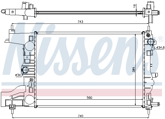 NISSENS 616903 Radiatore, Raffreddamento motore