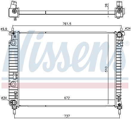 NISSENS 616905 Radiatore, Raffreddamento motore-Radiatore, Raffreddamento motore-Ricambi Euro