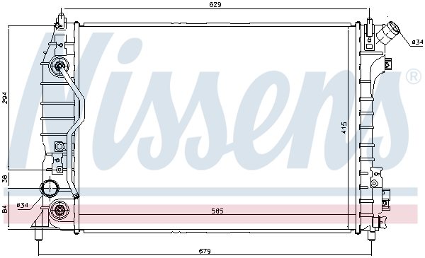 NISSENS 61695 Radiatore, Raffreddamento motore