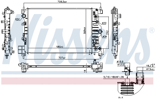 NISSENS 61715 Radiatore, Raffreddamento motore