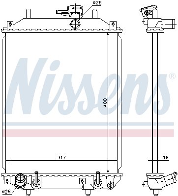 NISSENS 61739 Radiatore, Raffreddamento motore-Radiatore, Raffreddamento motore-Ricambi Euro