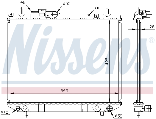 NISSENS 61742A Radiatore, Raffreddamento motore