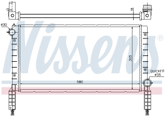 NISSENS 61768 Radiatore, Raffreddamento motore