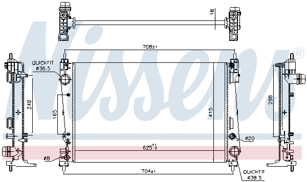 NISSENS 617864 Radiatore, Raffreddamento motore