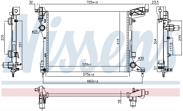 NISSENS 617876 Radiatore, Raffreddamento motore