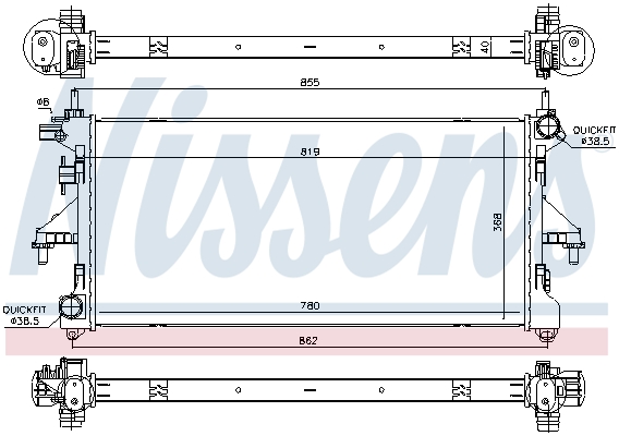 NISSENS 617879 Radiatore, Raffreddamento motore