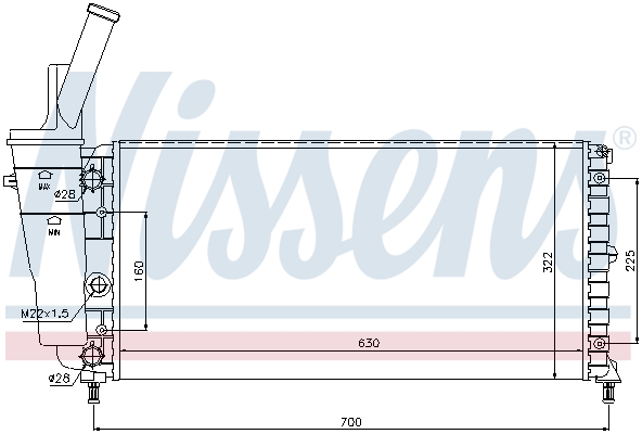 NISSENS 61892 Radiatore, Raffreddamento motore