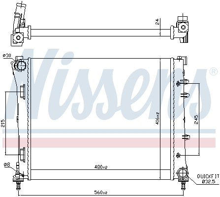 NISSENS 61935 Radiatore, Raffreddamento motore-Radiatore, Raffreddamento motore-Ricambi Euro