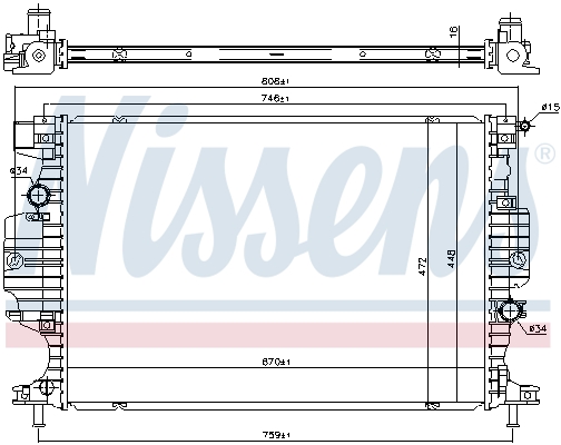 NISSENS 620152 Radiatore, Raffreddamento motore-Radiatore, Raffreddamento motore-Ricambi Euro