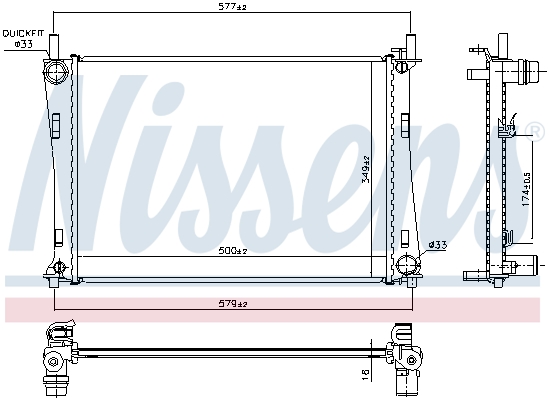 NISSENS 62028A Radiatore, Raffreddamento motore