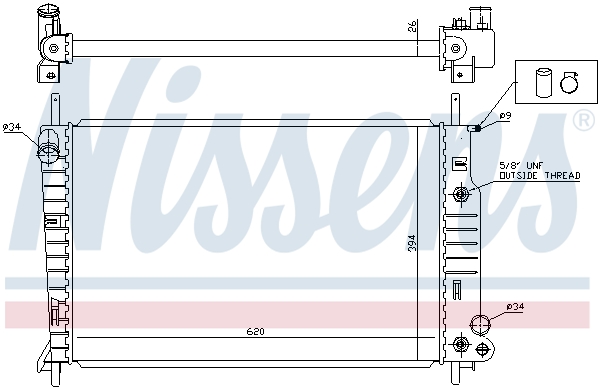 NISSENS 62050 Radiatore, Raffreddamento motore