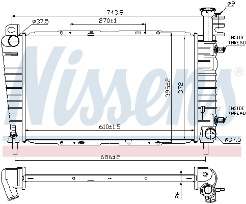 NISSENS 62064 Radiatore, Raffreddamento motore-Radiatore, Raffreddamento motore-Ricambi Euro