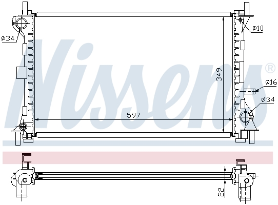 NISSENS 62075A Radiatore, Raffreddamento motore-Radiatore, Raffreddamento motore-Ricambi Euro