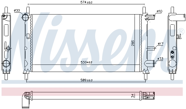 NISSENS 62082A Radiatore, Raffreddamento motore