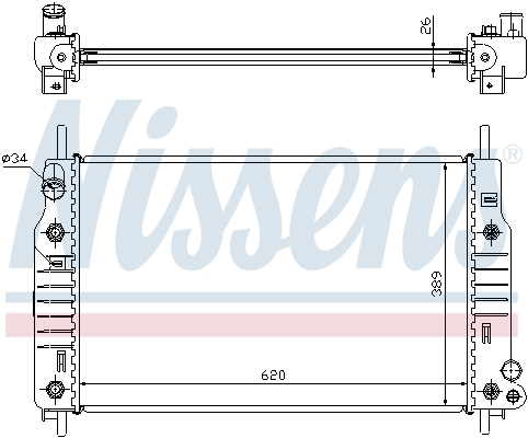 NISSENS 62105 Radiatore, Raffreddamento motore