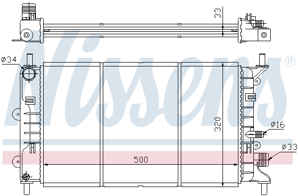 NISSENS 621621 Radiatore, Raffreddamento motore