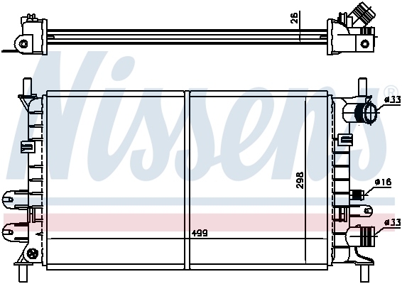 NISSENS 62163 Radiatore, Raffreddamento motore