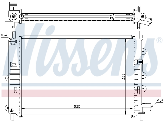 NISSENS 62164A Radiatore, Raffreddamento motore