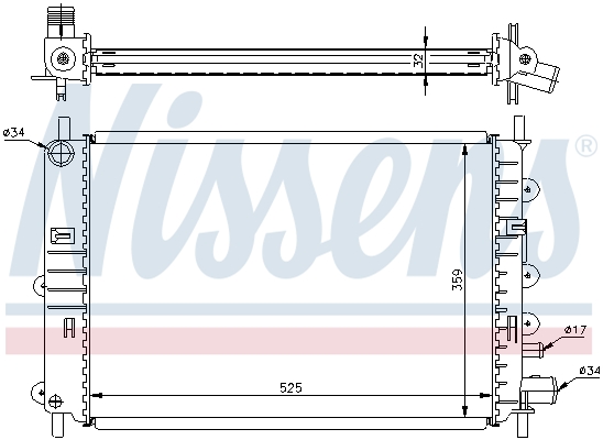 NISSENS 62217A Radiatore, Raffreddamento motore