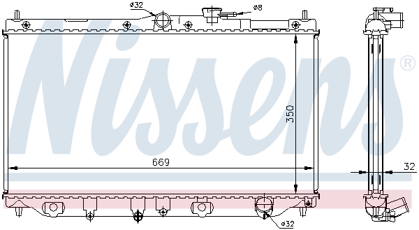 NISSENS 62282A Radiatore, Raffreddamento motore