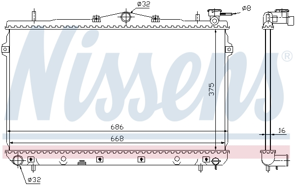 NISSENS 62298 Radiatore, Raffreddamento motore