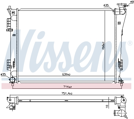 NISSENS 623554 Radiatore, Raffreddamento motore