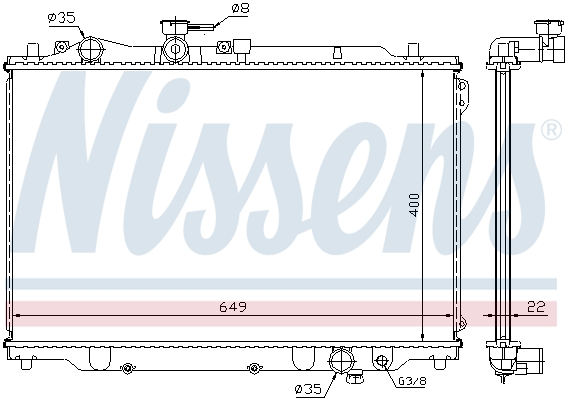 NISSENS 62405A Radiatore, Raffreddamento motore-Radiatore, Raffreddamento motore-Ricambi Euro