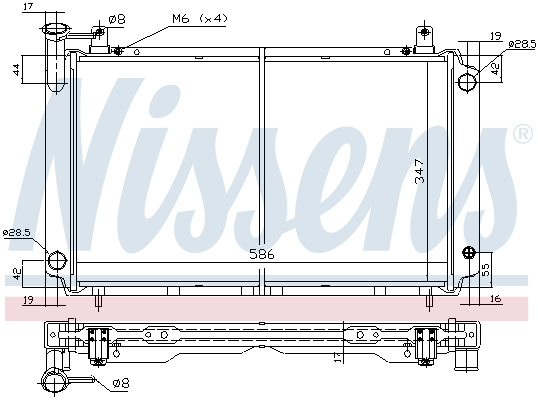 NISSENS 62423 Radiatore, Raffreddamento motore