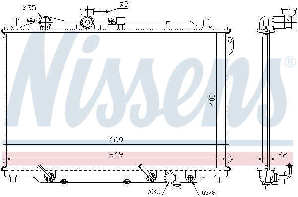 NISSENS 62444A Radiatore, Raffreddamento motore