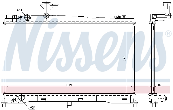 NISSENS 62462A Radiatore, Raffreddamento motore