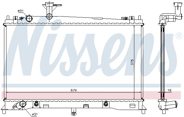 NISSENS 62463A Radiatore, Raffreddamento motore-Radiatore, Raffreddamento motore-Ricambi Euro