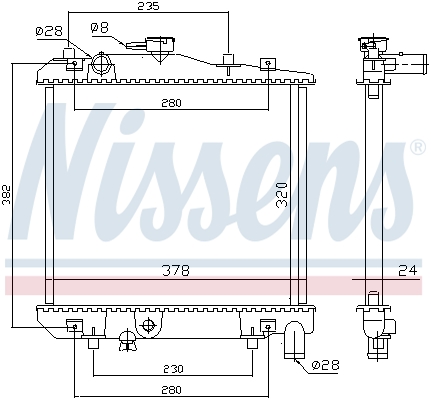 NISSENS 62505 Radiatore, Raffreddamento motore-Radiatore, Raffreddamento motore-Ricambi Euro