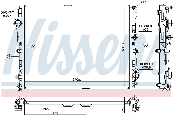 NISSENS 627023 Radiatore, Raffreddamento motore