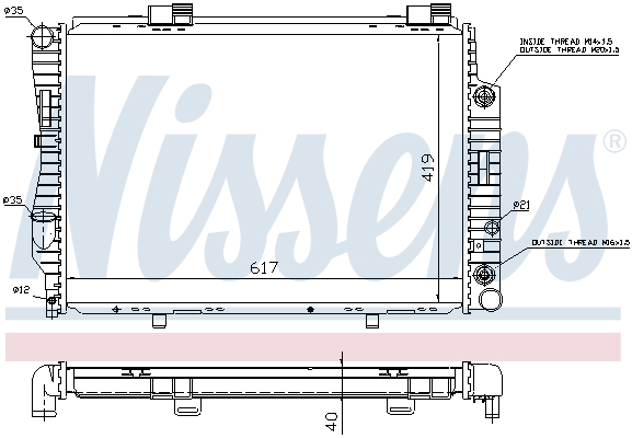 NISSENS 62739A Radiatore, Raffreddamento motore