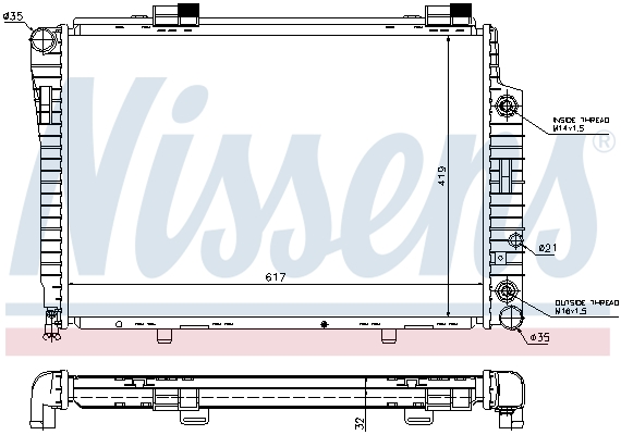 NISSENS 62756A Radiatore, Raffreddamento motore