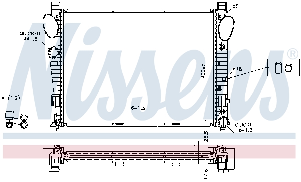 NISSENS 62774A Radiatore, Raffreddamento motore-Radiatore, Raffreddamento motore-Ricambi Euro