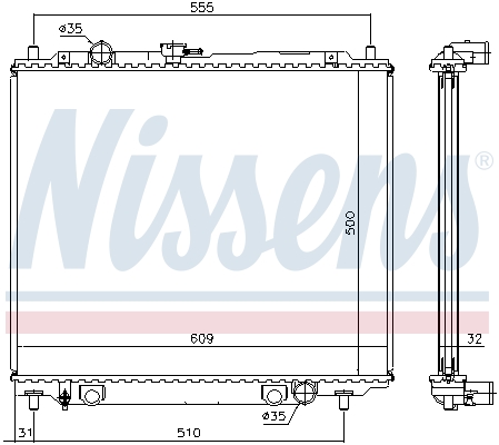 NISSENS 62801 Radiatore, Raffreddamento motore