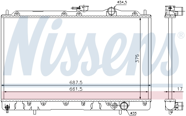 NISSENS 62830 Radiatore, Raffreddamento motore