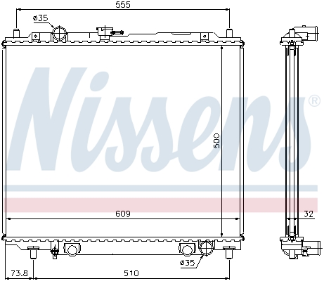 NISSENS 62852 Radiatore, Raffreddamento motore