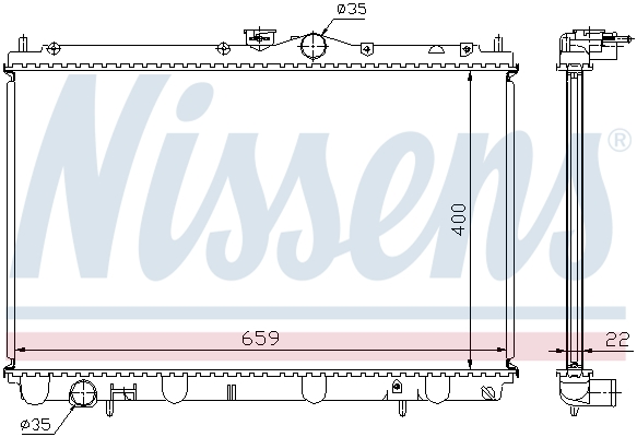 NISSENS 62857A Radiatore, Raffreddamento motore