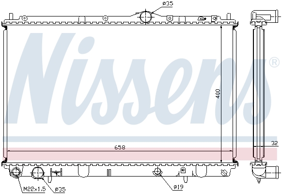 NISSENS 62858A Radiatore, Raffreddamento motore