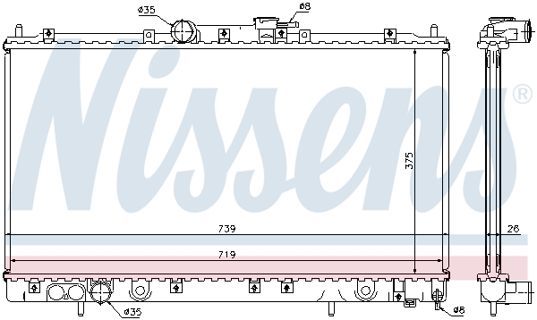 NISSENS 62868A Radiatore, Raffreddamento motore