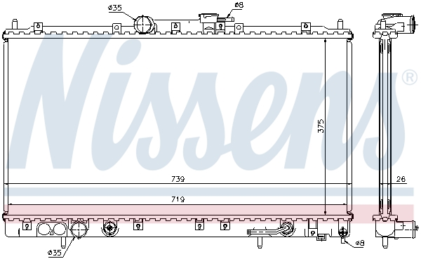 NISSENS 62869A Radiatore, Raffreddamento motore