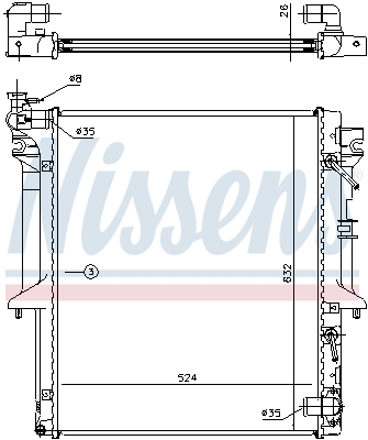 NISSENS 62896 Radiatore, Raffreddamento motore