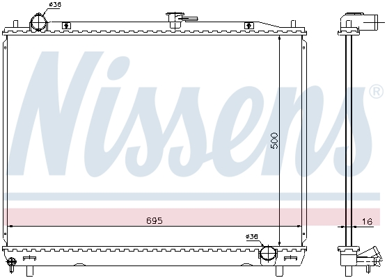 NISSENS 628962 Radiatore, Raffreddamento motore