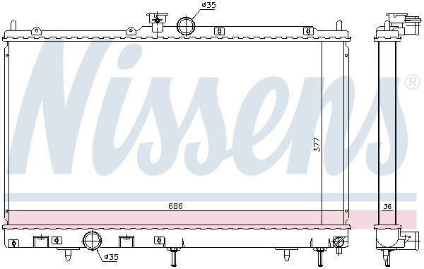 NISSENS 628968 Radiatore, Raffreddamento motore