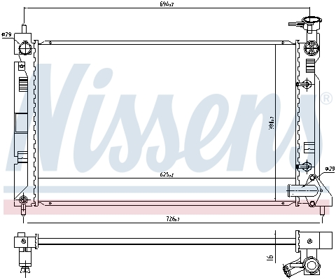 NISSENS 628984 Radiatore, Raffreddamento motore