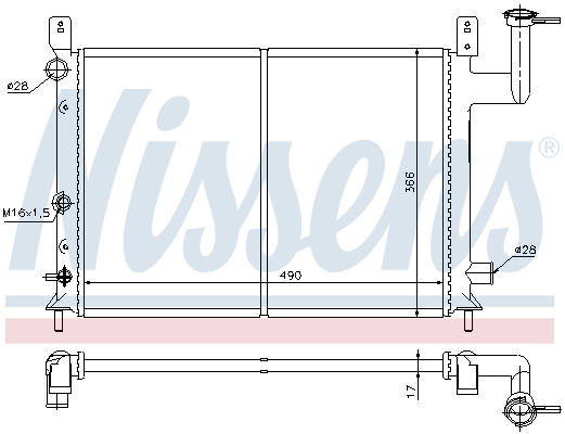 NISSENS 62947 Radiatore, Raffreddamento motore