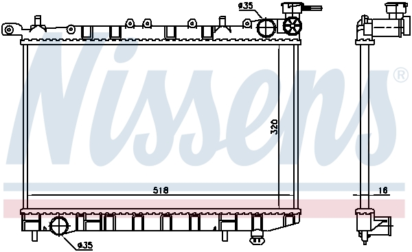 NISSENS 62974 Radiatore, Raffreddamento motore